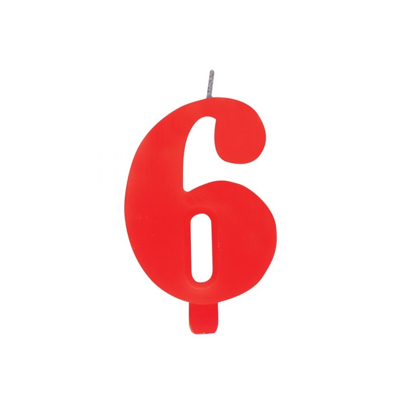 CANDELINA SCINTILLANTE N 6 CM 9.5 ROSSO