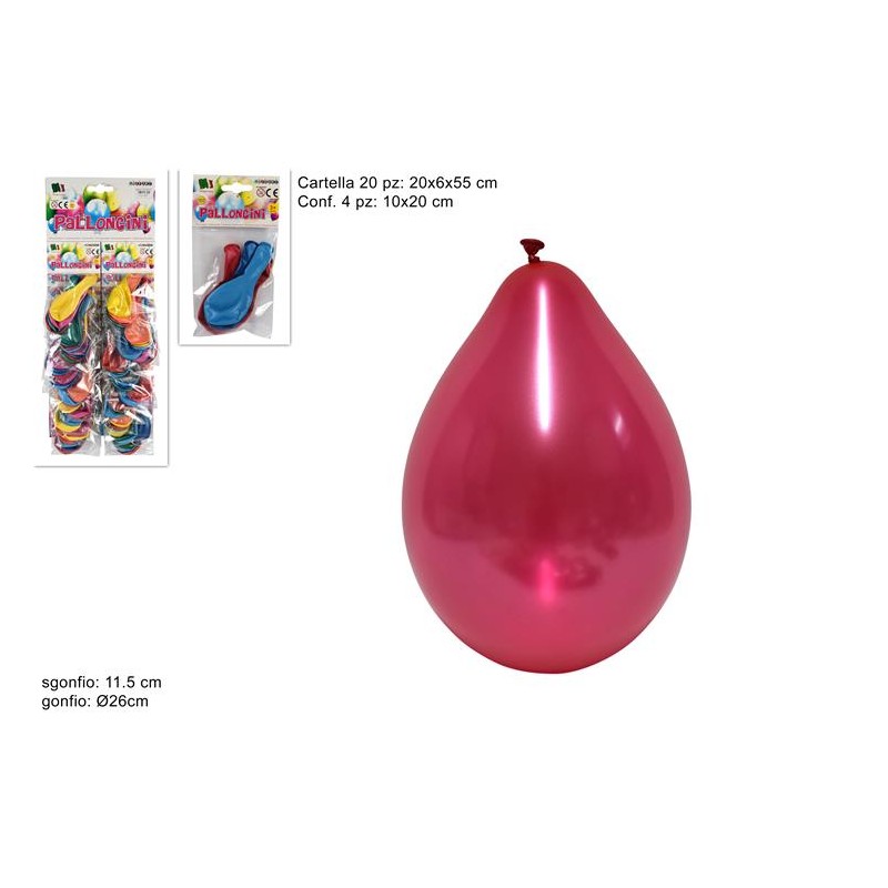 BUSTA PALLONCINI 4PZ METALLIZZATI
