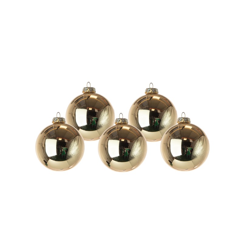 TUBO 16 SFERE VETRO MM.80 GOLD