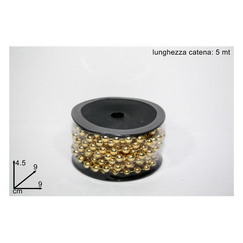 ROTOLO CATENA PERLE 5MT ORO