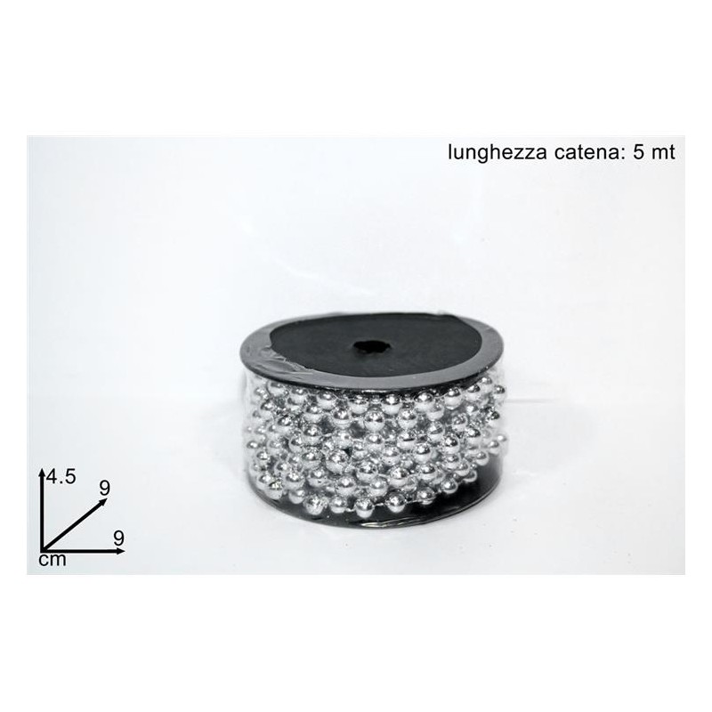 ROTOLO CATENA PERLE 5MT SILVER