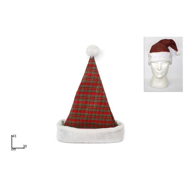 CAPPELLO BABBO NATALE FANTASIA SCOZZESE C/PELLICCI