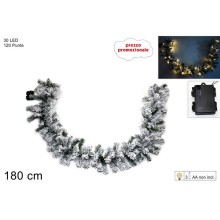 FESTONE INNEVATO 180CM 120 PUNTE 30 LUCI LED CAL