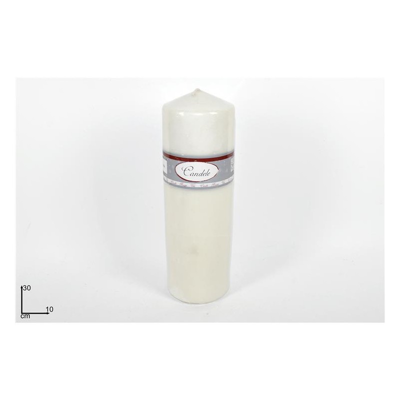 CANDELA 30X10CM BIANCO