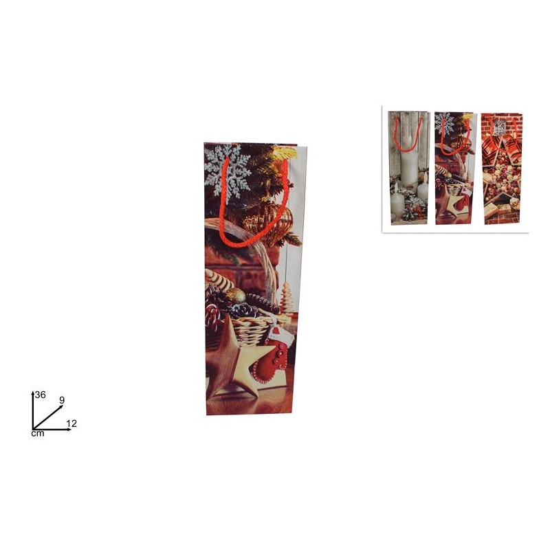 PORTABOTTIGLIA  CM12X36X9 SCENARIO DI NATALE ASS.