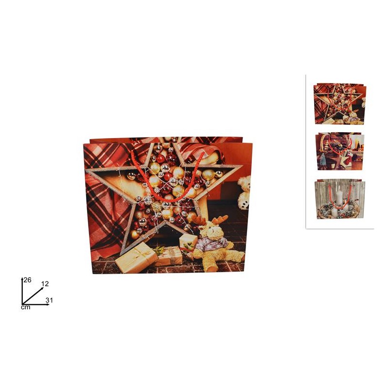 BUSTA REGALO  CM31X26X12 SCENARIO DI NATALE ASS