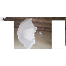 OMBRELLO STOFFA BIANCO BORDO PIZZO D65 H80