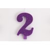 CANDELINA GLITTER N 2 CM 9.5 PURPLE
