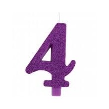 CANDELINA GLITTER N 4 CM 9.5 PURPLE