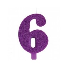 CANDELINA GLITTER N 6 CM 9.5 PURPLE
