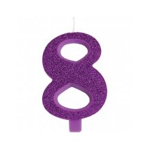 CANDELINA GLITTER N 8 CM 9.5 PURPLE