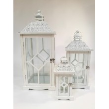 LANTERNA S/3 BIANCHE VETRO C/LISTELLI ROMBO