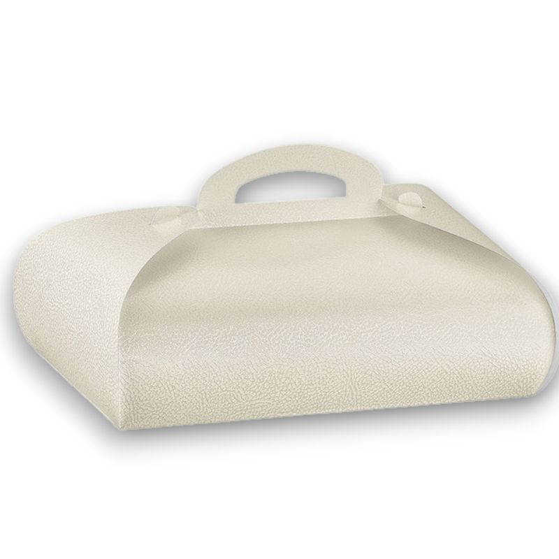 SCATOLA TRONCHETTO 38X18X7 PELLE BIANCA PZ1