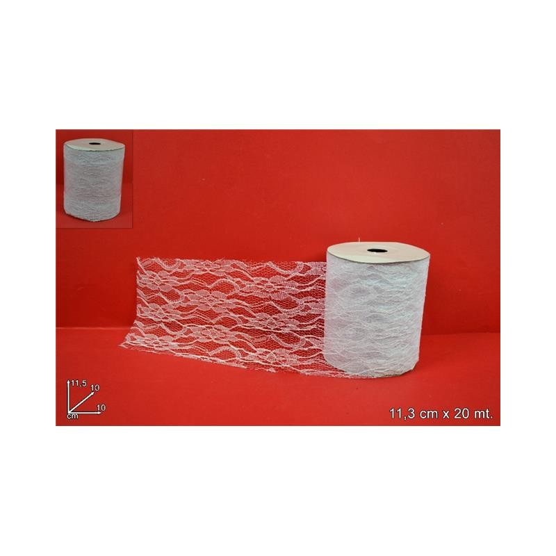 NASTRO ORGANZA MERLETTO 11,3 CMX 20 MT  BIANCO