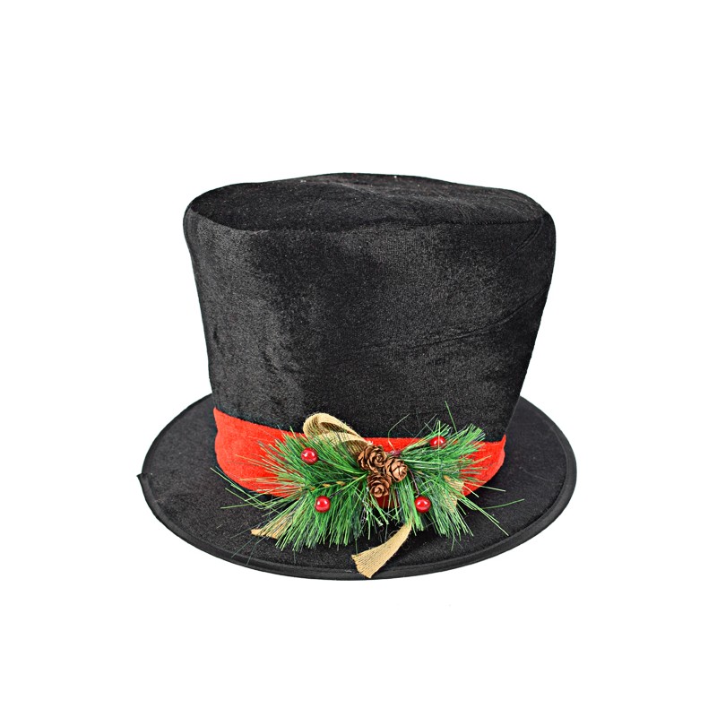 CAPPELLO CILINDRO C/BACCHE NERO