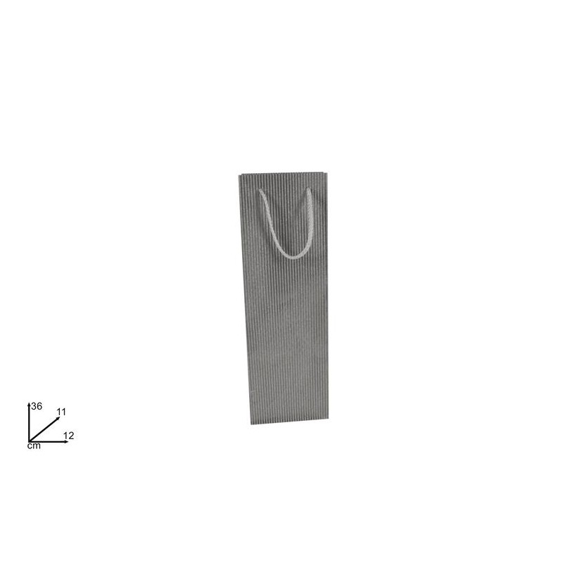 PORTABOTTIGLIA RIGATA LUCIDA SILVER 36X12X10