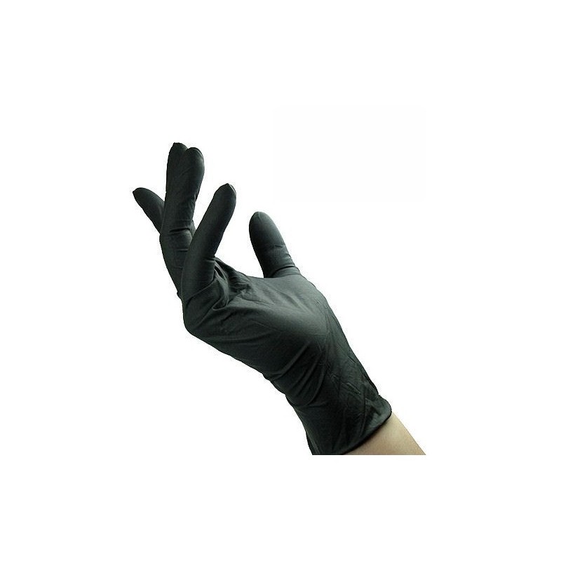 GUANTI  NITRILE NERO 100PZ MEDIUM