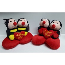 PELUCHE CUSCINO CUORE CON COPPIA APE 20 CM