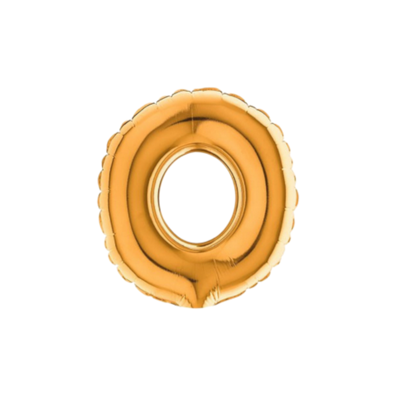 PALLONCINO MYLAR NUMERO 0 ORO 18 CM