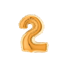 PALLONCINO MYLAR  NUMERO 2 ORO 18 CM