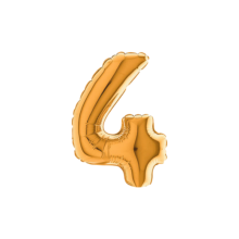 PALLONCINO MYLAR NUMERO 4 ORO 18 CM