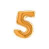 PALLONCINO MYLAR  NUMERO 5 ORO 18 CM