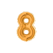 PALLONCINO MYLAR  NUMERO 8 ORO 18 CM