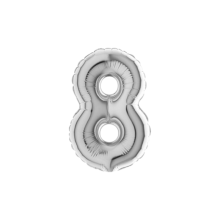 PALLONCINO MYLAR 7 NUMERO 8 SILVER