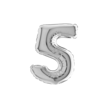PALLONCINO MYLAR 7 NUMERO 5 SILVER