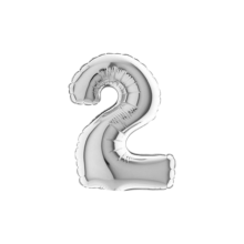 PALLONCINO MYLAR 7 NUMERO 2 SILVER