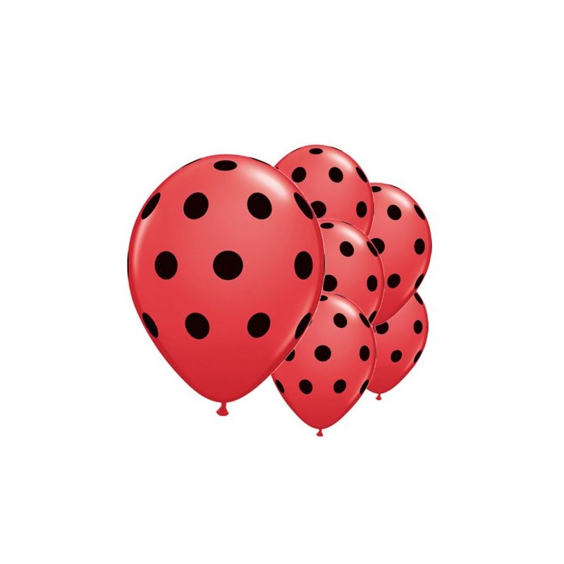 PALLONCINO 5POIS NERO AS50 PZ 100 ROSSO