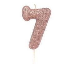 CANDELINA GLITTER N.7 CM9.5 ROSE GOLD