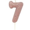CANDELINA GLITTER N.7 CM9.5 ROSE GOLD