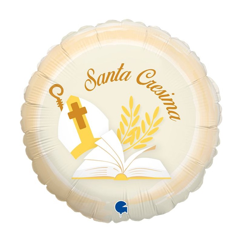 PALLONCINO 18  MYLAR SANTA CRESIMA