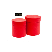 SET 2 SCATOLE VELLUTO TONDE RED