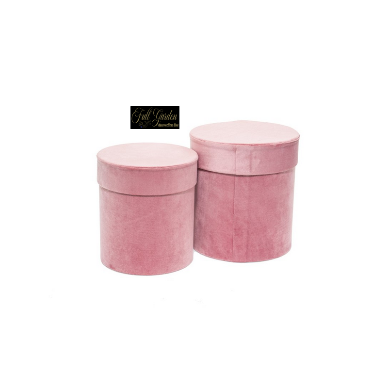 SET 2 SCATOLE VELLUTO TONDE PNK