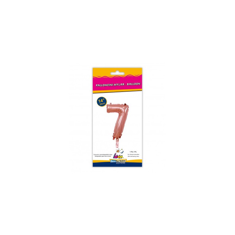 MYLAR ROSA GOLD  N.7  14-35CM CON VALVOLA
