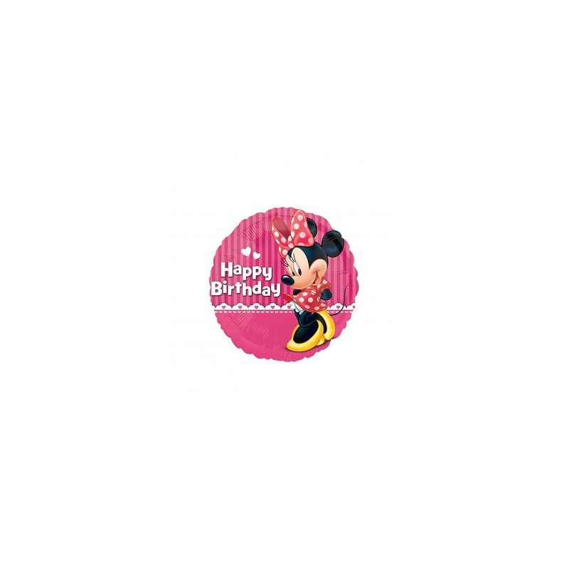 MYLAR MINNIE HAPPY BIRTHDAY TONDO 18