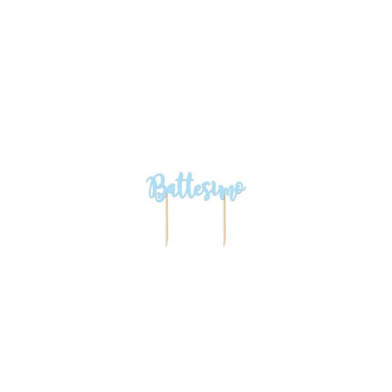 CAKE TOPPER SAGOMATO BATTESIMO CELESTE 1PZ