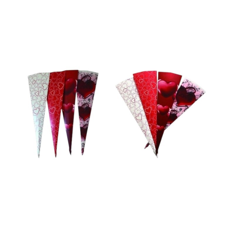 CONO LOVE CUORE 4PZ ASSORTITI 70CM