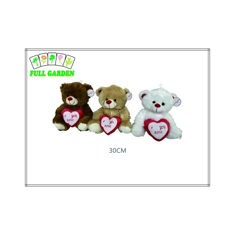 PELUCHE ORSO CON CUORE 30CM PZ1