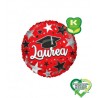 LAUREA CON TOCCO E STELLE TONDO 18 MYLAR