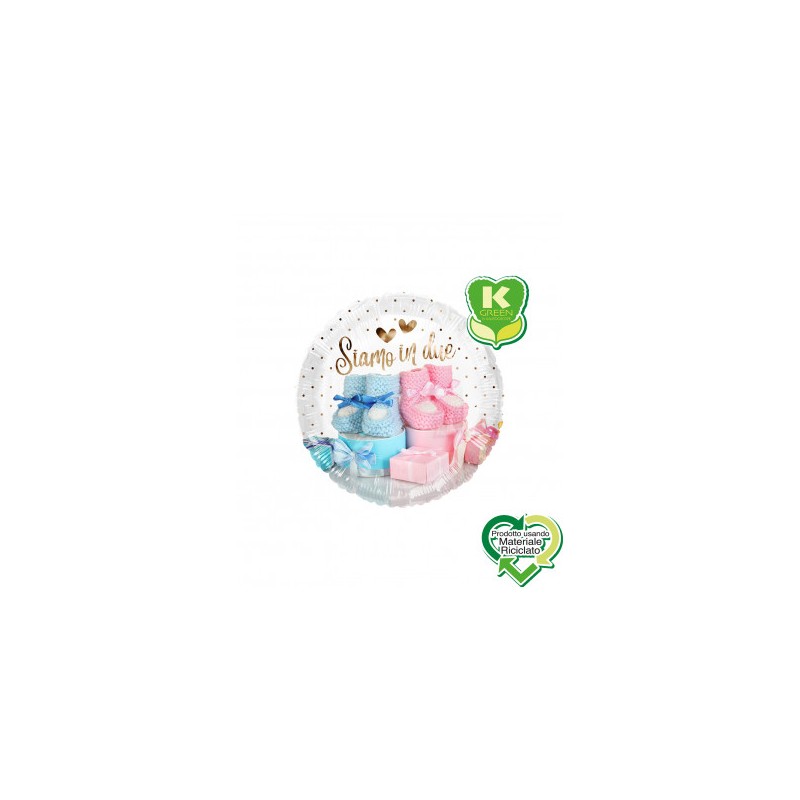 SIAMO IN DUE ROSA CELESTE TONDO 18 MYLAR