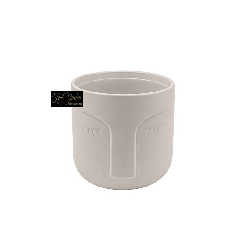 VASO CON VISO CASPO CERAMICA BIANCO H.12,5X12,5D
