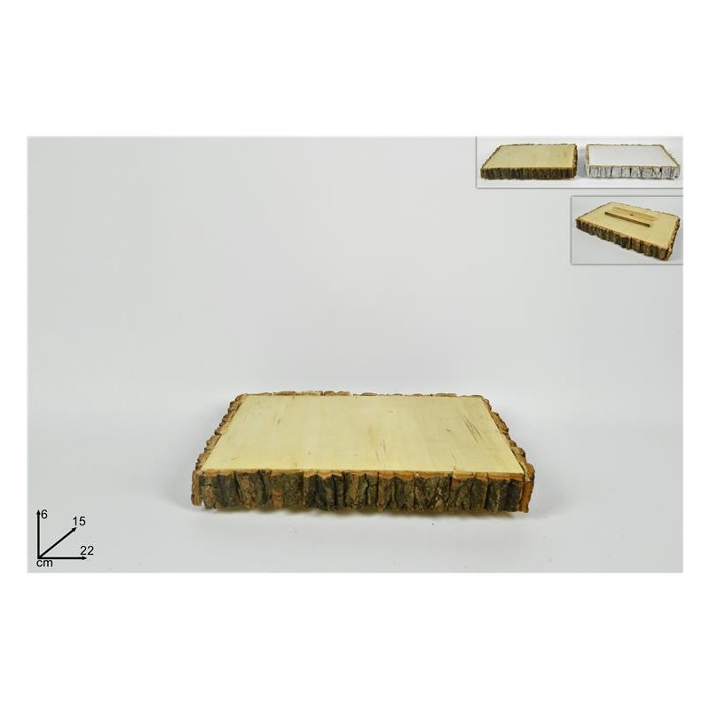 BASE LEGNO DECORATIVA RETTANGOLARE 22X15COLORE ASS