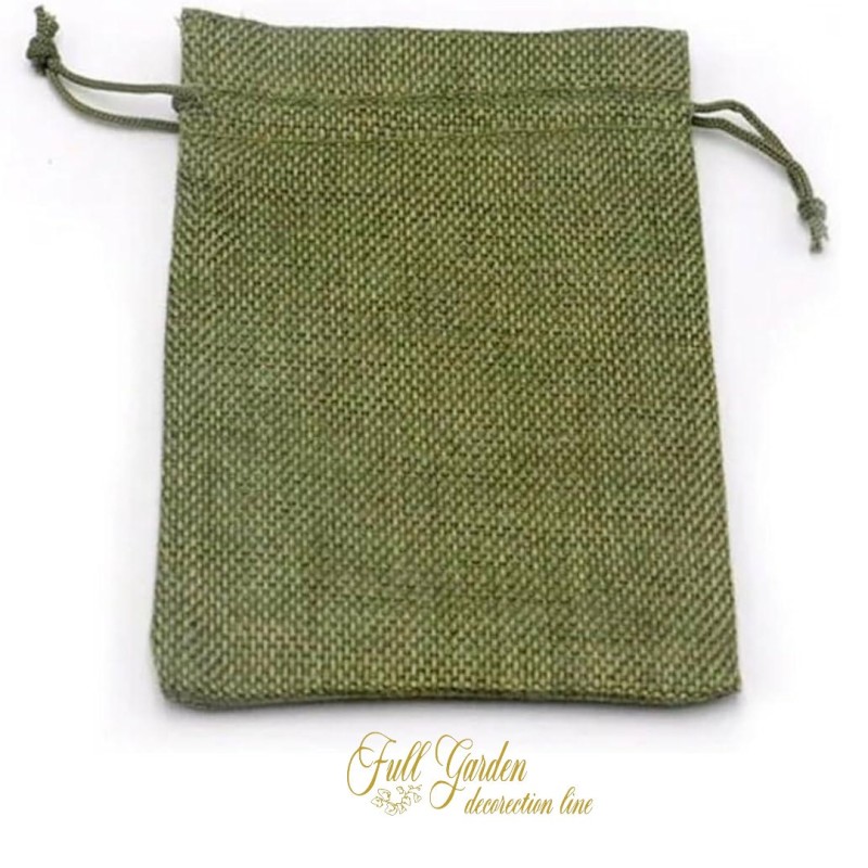 SACCHETTO COTONE CM.9X12 OLIVE GREEN PZ 10