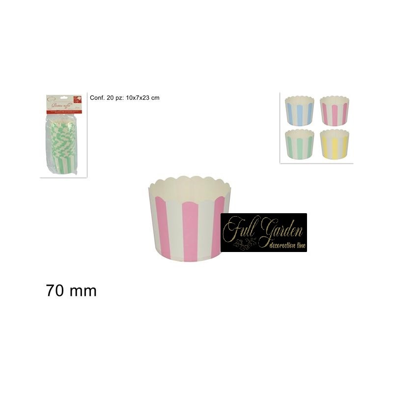 PIROTTINI MUFFIN CARTA RIGHE TONDI 2 PZ MM.70