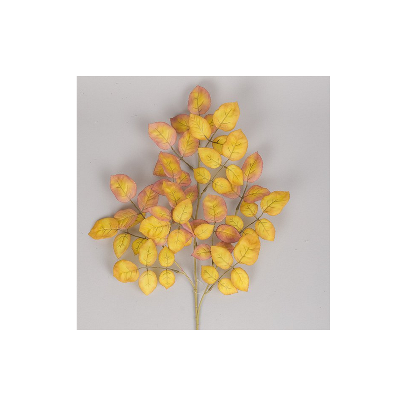 RAMO FOGLIE ROSA 65 CM - RED/BROWN OR/A