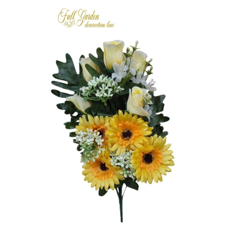 MAZZO FRONT.GERBERA X 12 CM 56 - YELLOW