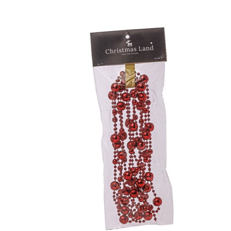 COLLANA PERLE PLASTICA RED MT.2.7 MM.14